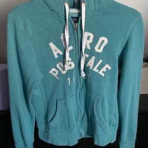 Aeropostale Logo Sage Green Full Zip Hoodie - M